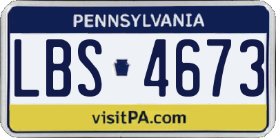PA license plate LBS4673