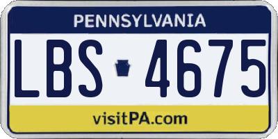 PA license plate LBS4675