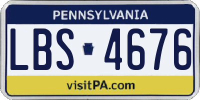 PA license plate LBS4676