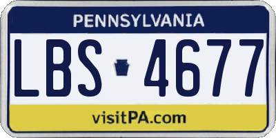 PA license plate LBS4677
