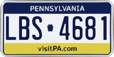 PA license plate LBS4681