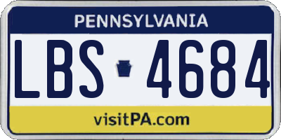 PA license plate LBS4684