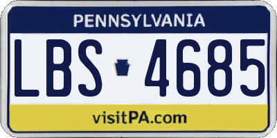 PA license plate LBS4685