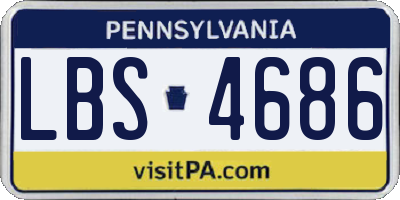 PA license plate LBS4686