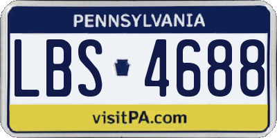 PA license plate LBS4688