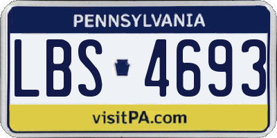 PA license plate LBS4693