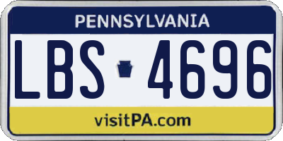 PA license plate LBS4696