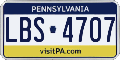 PA license plate LBS4707
