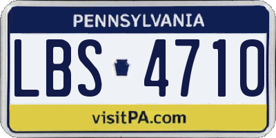 PA license plate LBS4710