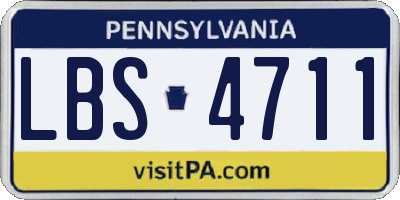PA license plate LBS4711