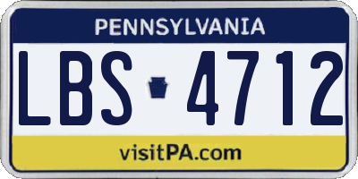 PA license plate LBS4712