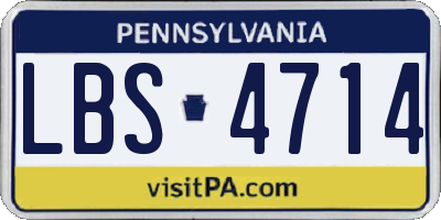 PA license plate LBS4714