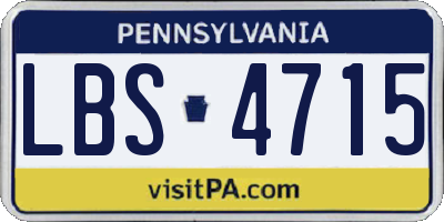 PA license plate LBS4715