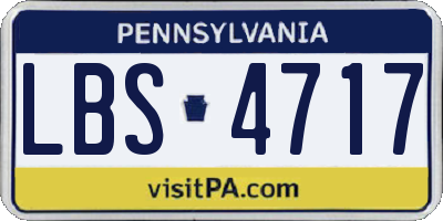PA license plate LBS4717