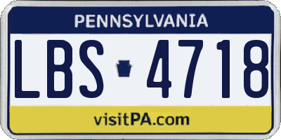 PA license plate LBS4718