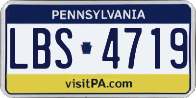 PA license plate LBS4719