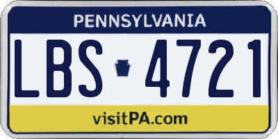 PA license plate LBS4721