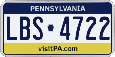 PA license plate LBS4722