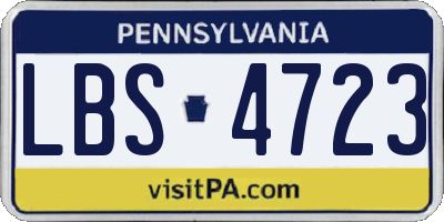 PA license plate LBS4723