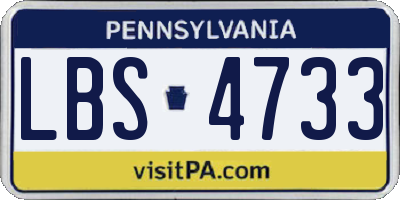 PA license plate LBS4733