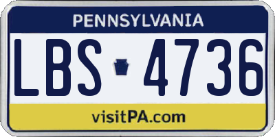 PA license plate LBS4736
