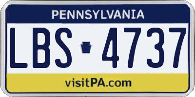 PA license plate LBS4737