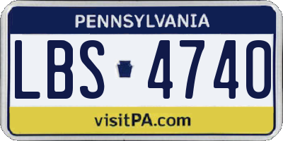 PA license plate LBS4740