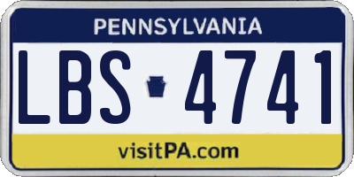 PA license plate LBS4741