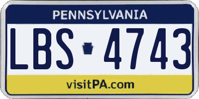 PA license plate LBS4743