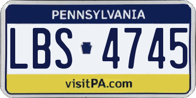 PA license plate LBS4745