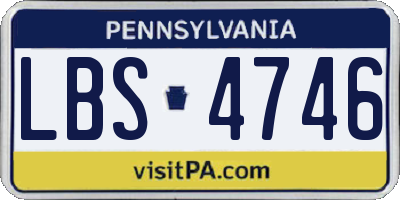 PA license plate LBS4746