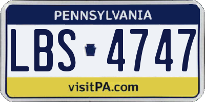 PA license plate LBS4747