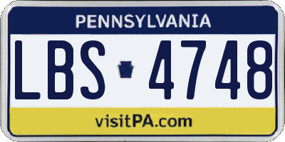 PA license plate LBS4748