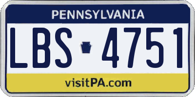 PA license plate LBS4751