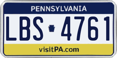 PA license plate LBS4761