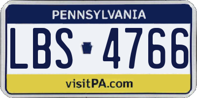 PA license plate LBS4766