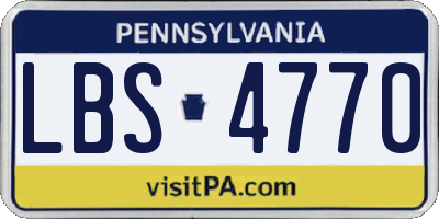 PA license plate LBS4770