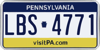 PA license plate LBS4771