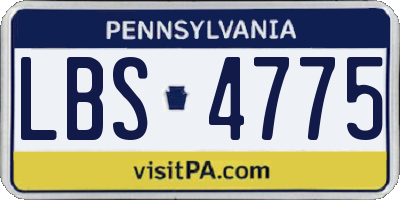 PA license plate LBS4775