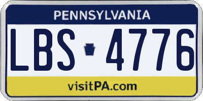 PA license plate LBS4776