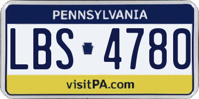 PA license plate LBS4780