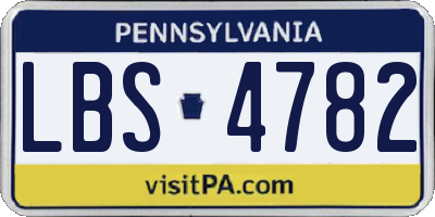 PA license plate LBS4782