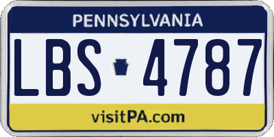PA license plate LBS4787