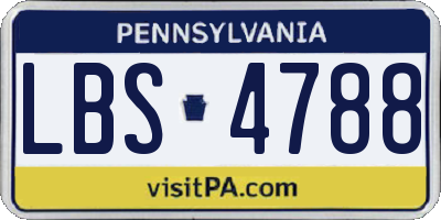 PA license plate LBS4788