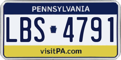 PA license plate LBS4791