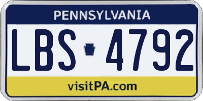 PA license plate LBS4792