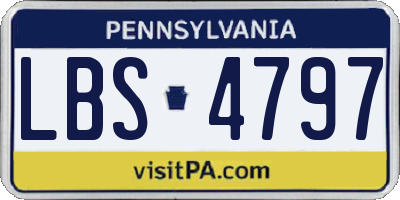 PA license plate LBS4797