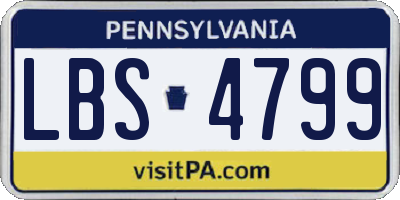 PA license plate LBS4799