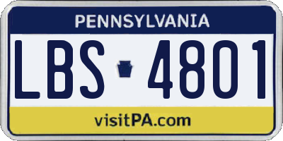 PA license plate LBS4801