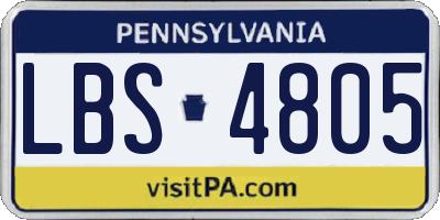 PA license plate LBS4805